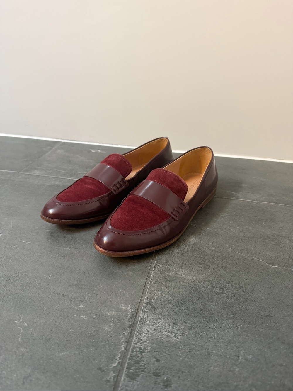 Madewell Burgundy Suede & Leather Loafers